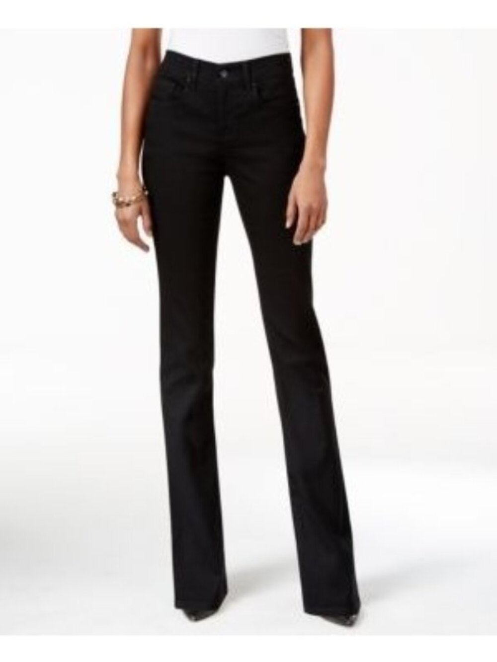 Style & Co. Womens Wash Classic Fit Long Length Boot Cut Jeans Black Size 18 NWT
